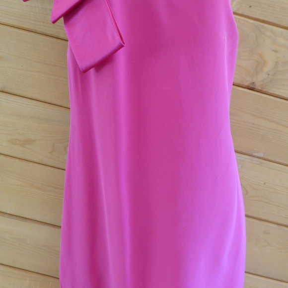 JAYGODFREY Hot Pink 100% Silk One Shoulder Party Cocktail Sleeveless Tank Dress - Picture 3 of 11